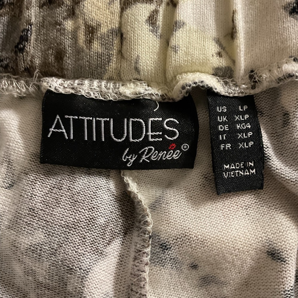 NWT QVC Attitude by Renne Floral Print Wide-Leg Pants size L petite - Picture 4 of 9